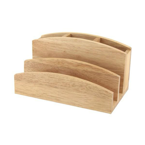 Wooden Letter Rack and Stationary Holder Home and Office Desk Tidy Organiser