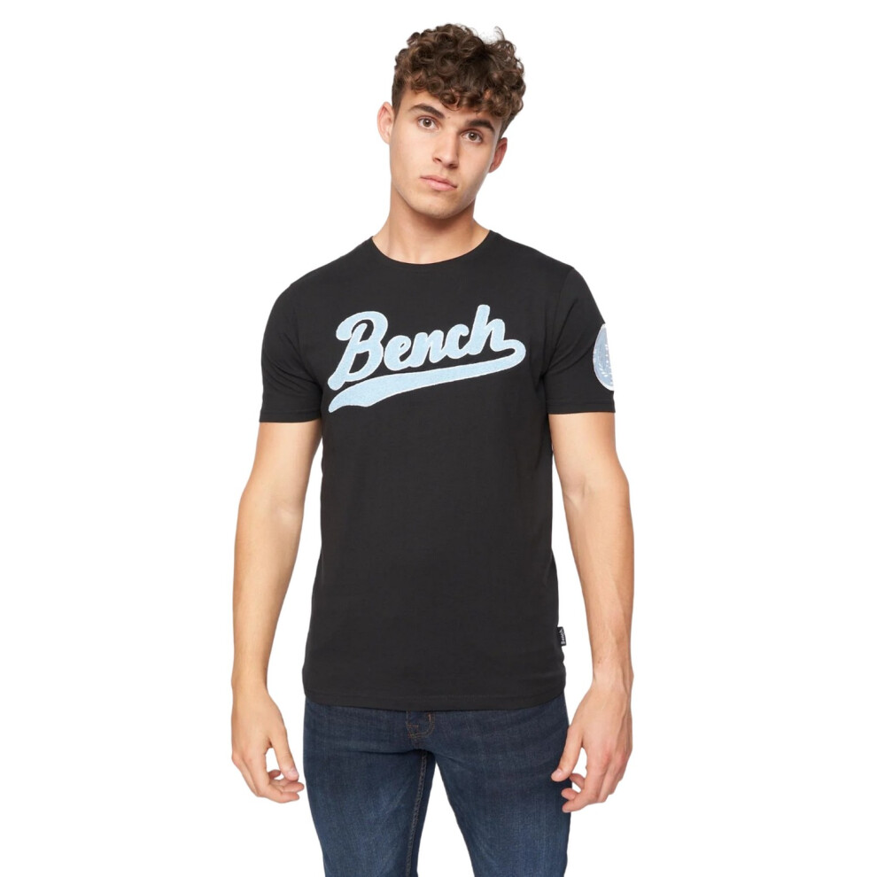 (L, Black) Bench Mens Enam Logo T-Shirt