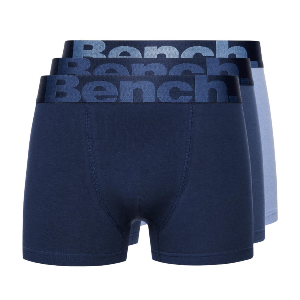 (XXL, Blue/Navy) Bench Mens Valdev Boxer Shorts (Pack of 3)