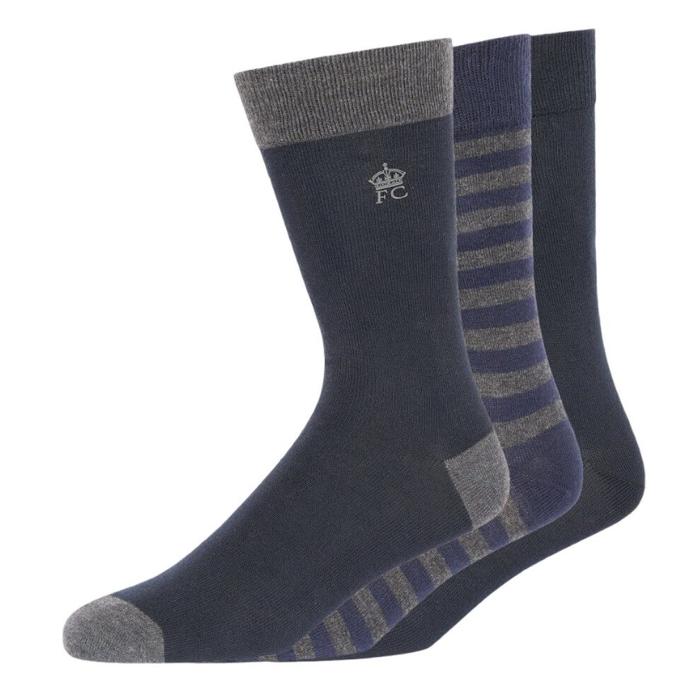 French Connection Unisex Adult Stripe Socks (Pack of 3)