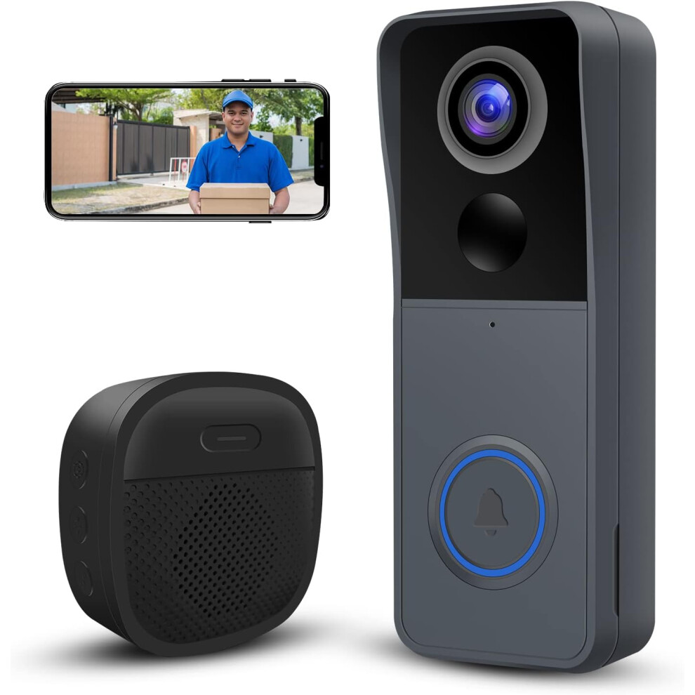 Wireless Wifi Video Doorbell Camera With Doorbell, 1080P Hd Smart Video Doorbell With Camera 6981171002946