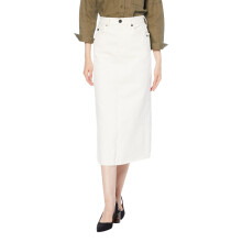 (White, W30) Diesel DE-RONNY Womens Pencil Skirt Mid Length Denim Summer Cotton Party Skirt
