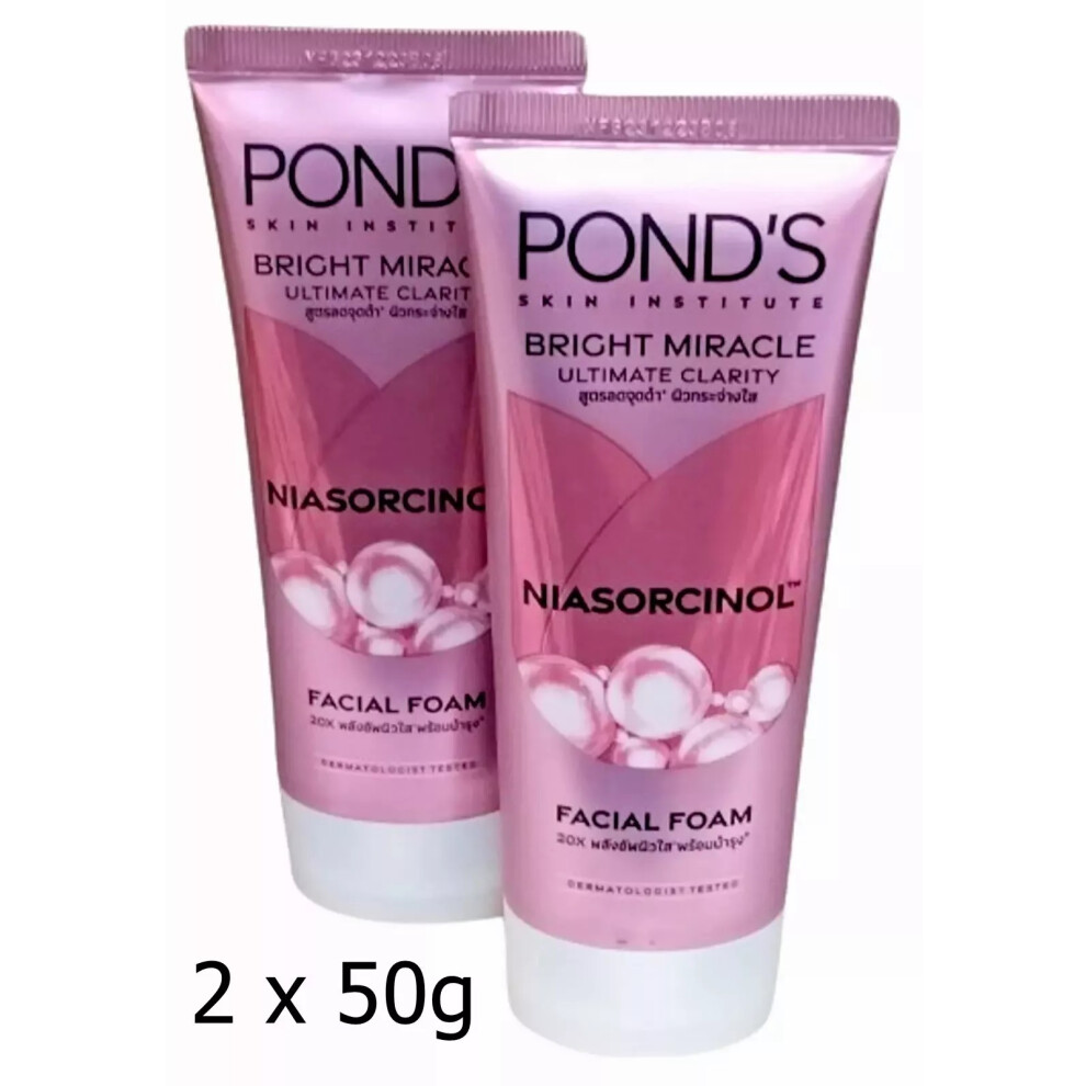 2 x 50g Pond's Bright Miracle Ultimate Clarity Foam Cleanser