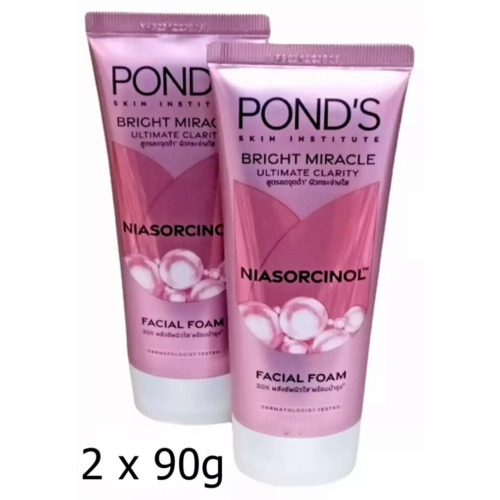 2 x 90g Pond's Bright Miracle Ultimate Clarity Foam Cleanser