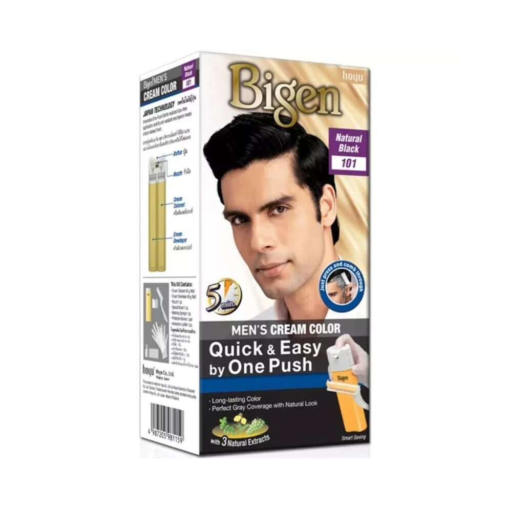 Bigen Mens Speedy Hair Color NATURAL BLACK 101 Easy and Quick