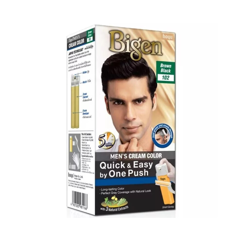 Bigen Mens Speedy Hair Color BROWN BLACK 102 Easy and Quick