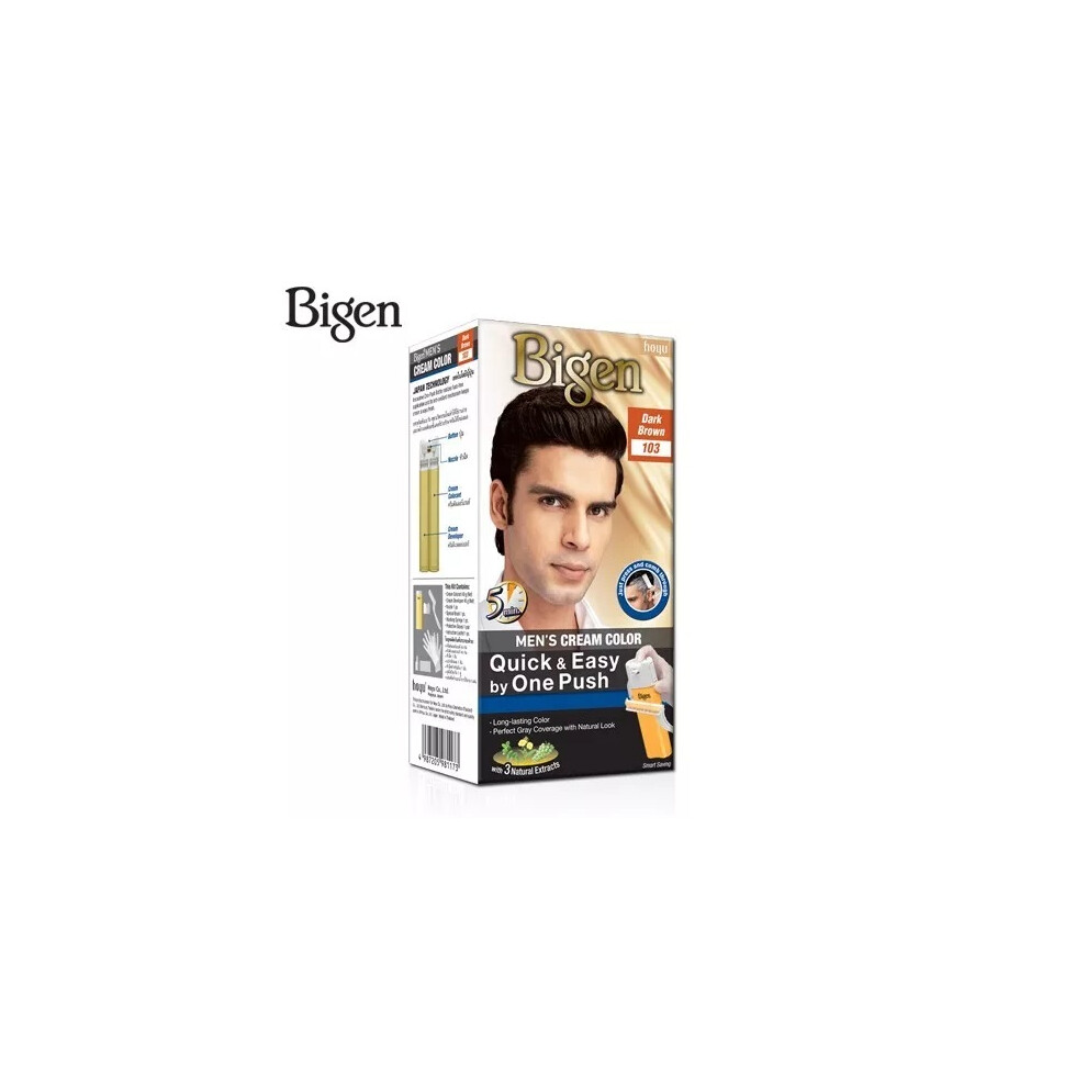 Bigen Mens Speedy Hair Color DARK BROWN 103 Easy and Quick