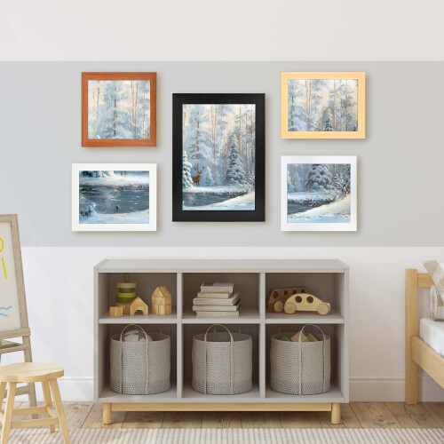 (Silver, A3 (42 x 29.7 ) cm) Modern Wooden Effect Photo Frames 2