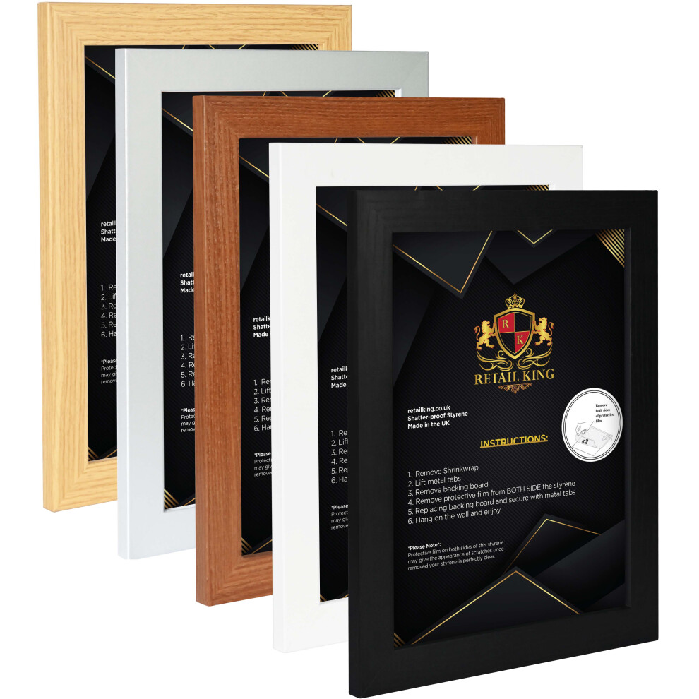(Black, A2 ( 59.4 x 42 ) cm) Modern Wooden Effect Photo Frames