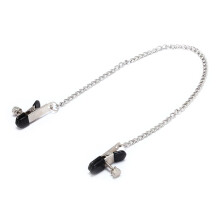 (Silver, 2) Stainless Steel Metal Chain Nipple Clamps Bdsm Bondage Restraints Kink Fetish