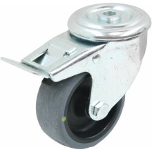 100mm swivel/brake castor with grey electrically conductive thermoplastic rubber