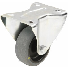 80mm fixed castor with grey electrically conductive thermoplastic rubber on poly
