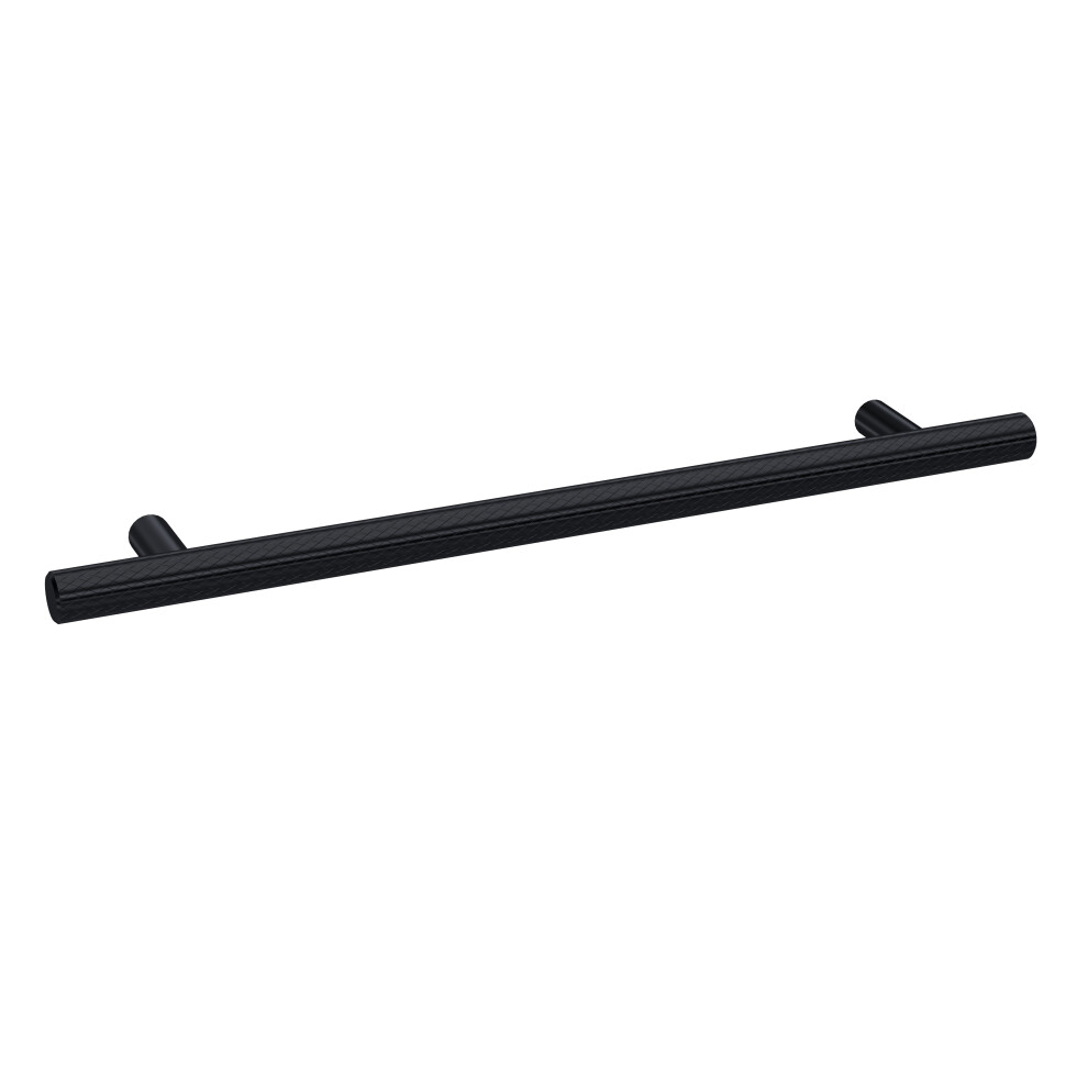 Furniture Handle Textured Knurled Bar Handle, 252Mm (192Mm Centres) - Matt Black 5056678430491