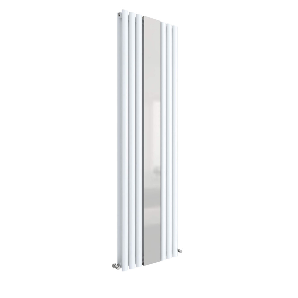 Vertical Double Panel Radiator with Mirror - 1800mm x 499mm - 4006 BTU - Gloss White