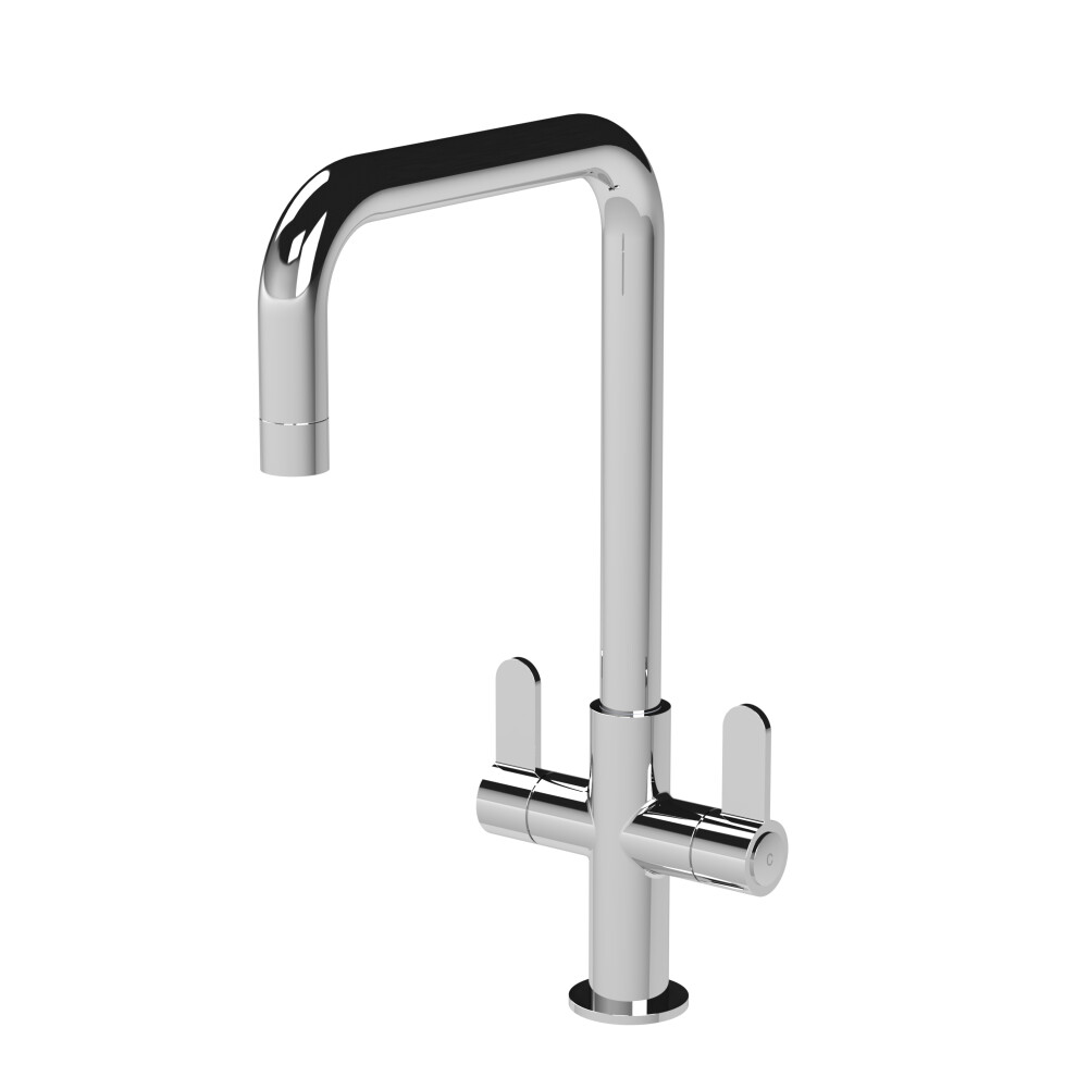 Kitchen Mono Mixer Tap With 2 Lever Handles, 361Mm - Chrome 5056678433423