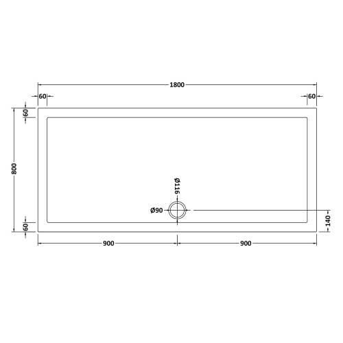 Balterley 1800mm x 800mm Premium Slip Resistant Rectangular Shower Tray - White 2