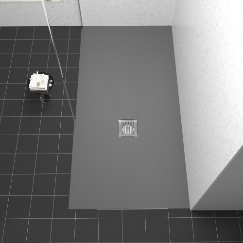 Balterley 1600mm x 800mm Premium Slimline Rectangular Shower Tray - Slate Grey 2