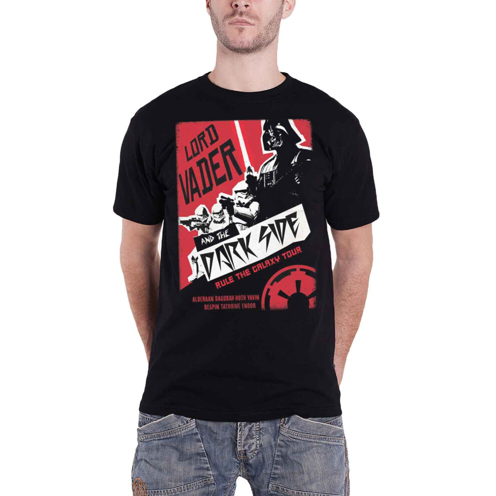 Star Wars T Shirt Darth Rocks Rule the Galaxy Tour new Official Mens Black