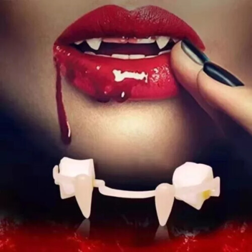 Retractable Fangs Teeth Halloween Vampire Cosplay Dentures Costume Prop 1