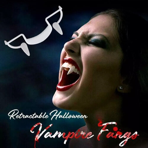 Retractable Fangs Teeth Halloween Vampire Cosplay Dentures Costume Prop 2