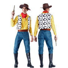 (XL, Man) Toy Story Woody Halloween Cosplay Costume Cloth For Adult Men's & Women Suit