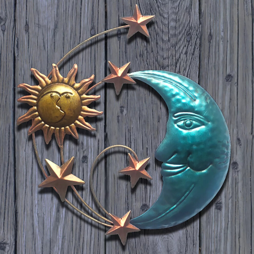 Metal Sun Moon Wall Hanging Art Decoration Indoor/Outdoor/Garden Wall Hanging