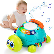 Tartaruga musicale per bambini da 3 6 9 12 18 mesi, giocattoli per gattonare per neonati