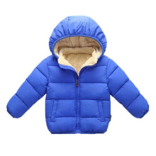 (blue, 12M 80-90 cm) Baby Kids Coats Winter Thick Jackets For Boys Warm Plush Thicken Outerwear