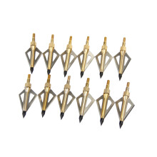 (golden) LAIXING 12Pack 3 Fixed Blade Archery Hunting Broadheads 100Grain with Case Arrow Head
