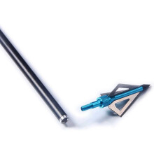 (Blue) LAIXING 12Pack 3 Fixed Blade Archery Hunting Broadheads 100Grain with Case Arrow Head
