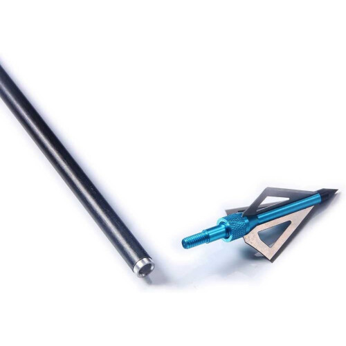 (Blue) LAIXING 12Pack 3 Fixed Blade Archery Hunting Broadheads 100Grain with Case Arrow Head