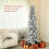 Homcom HOMCOM 7ft Flocked Pencil Christmas Tree with Auto Open, Steel Base 3