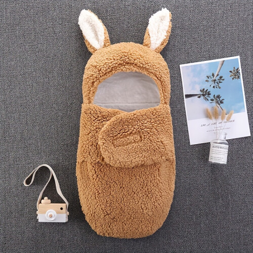 (Brown 1) Hot Selling Warm Solid Plush Sleeping Bag For Baby