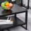 Homcom HOMCOM Two-Tier Coffee Table with Marble Effect Shelf and Metal Frame Black 8