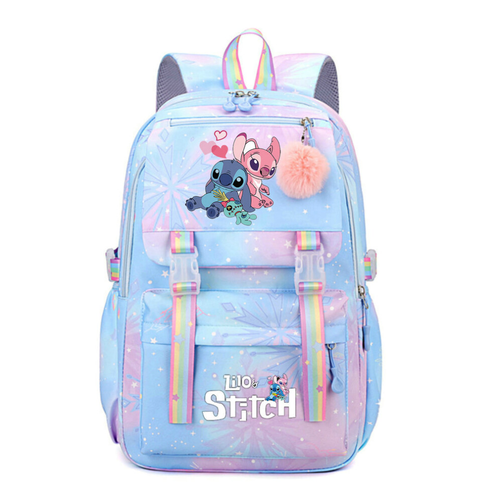 (picture color3) Lilo And Stitch Women's Backpack Boys Girls Bookbag Bag