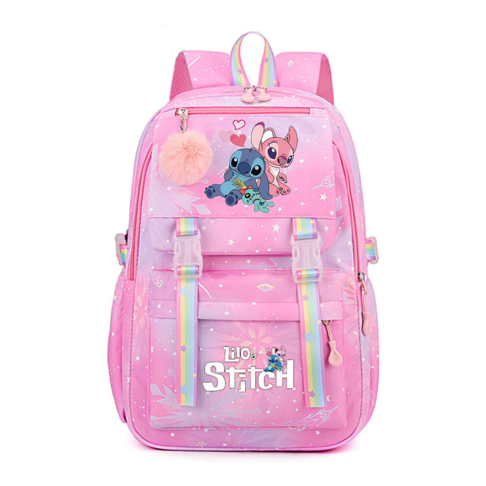 (picture color2) Lilo And Stitch Women's Backpack Boys Girls Bookbag Bag