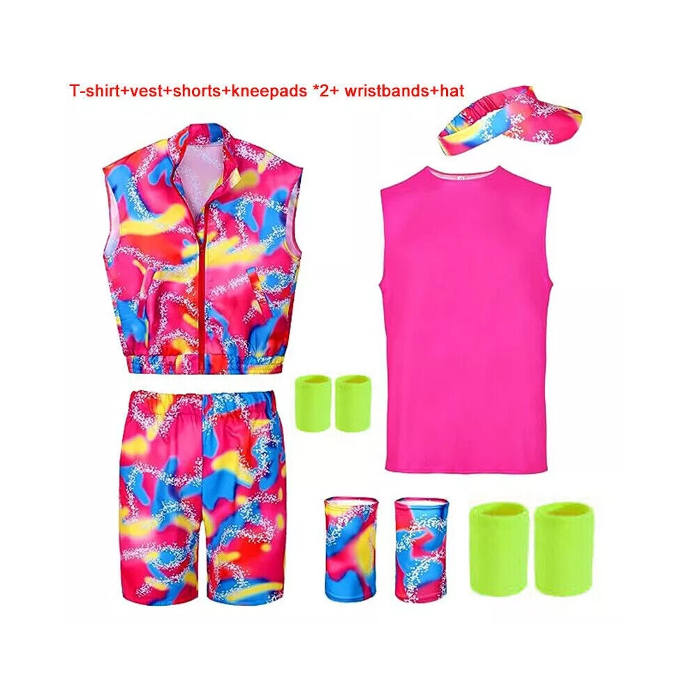 Photos - Fancy Dress  Adult Hawaiian Full Set Barbie Costume Halloween Dress Ken Ryan Gosling Cosplay(Ken, S)