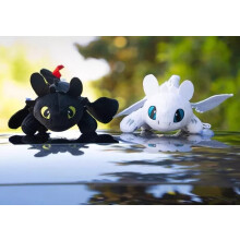 (Car 35cm, black) Toothless Cartoon Plush Car Roof Exterior Decoration Suction Cup Helmet Ornament