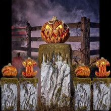 Halloween Animatronic gruseliger Kürbis Kopf Blitz Halloween Gourdo Horror