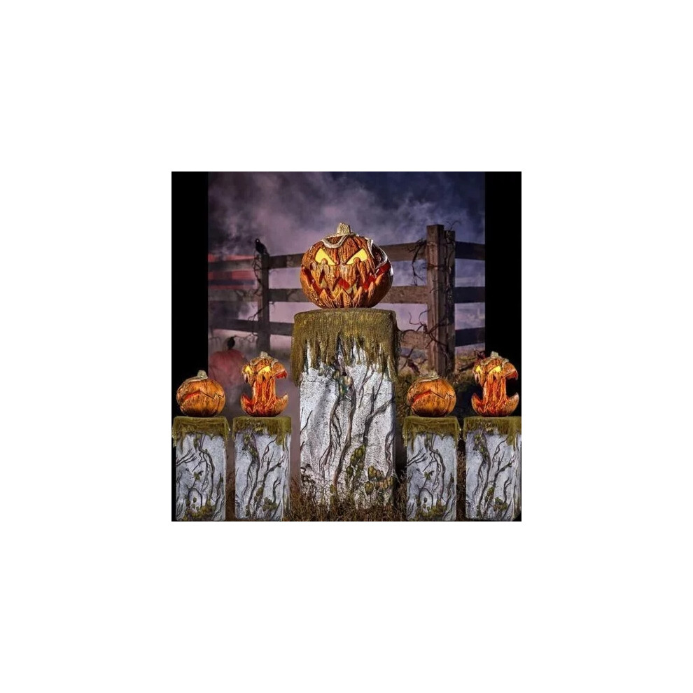 Flemye Halloween Animatronic Scary Pumpkin Head Lightning Halloween Gourdo Horror