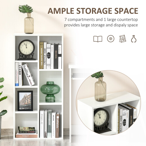 Homcom HOMCOM Bookcase Modern Bookshelf Cabinet for Home Office White 2
