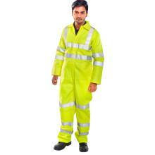 BEESWIFT TESLA FIRE RETARDANT HI-VIS ANTI-STATIC BOILERSUIT SATURN YELLOW 56