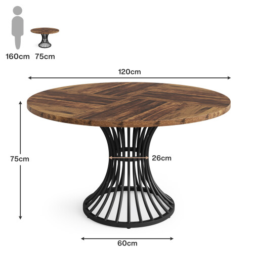 Tribesigns Tribesigns Round Dining Table for 4-6 People, 75cm Tall Dinning Table 2