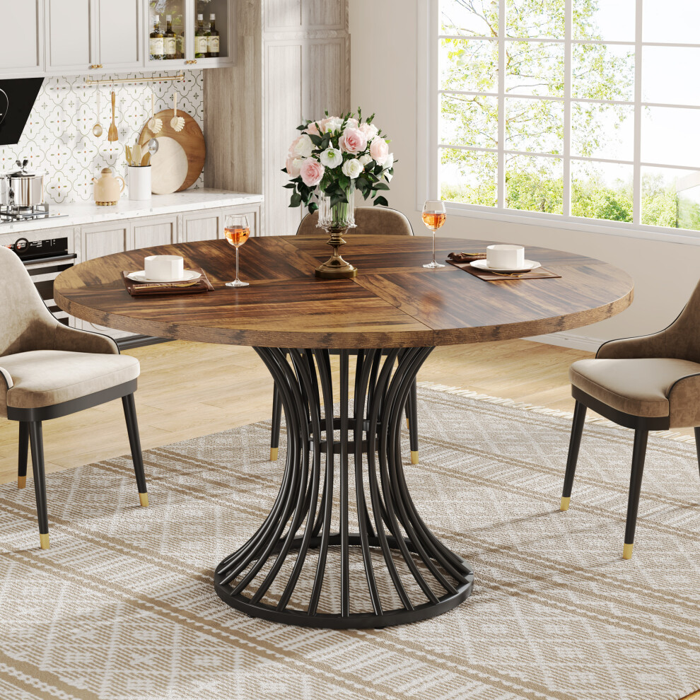 Tribesigns Round Dining Table for 4-6 People, 75cm Tall Dinning Table