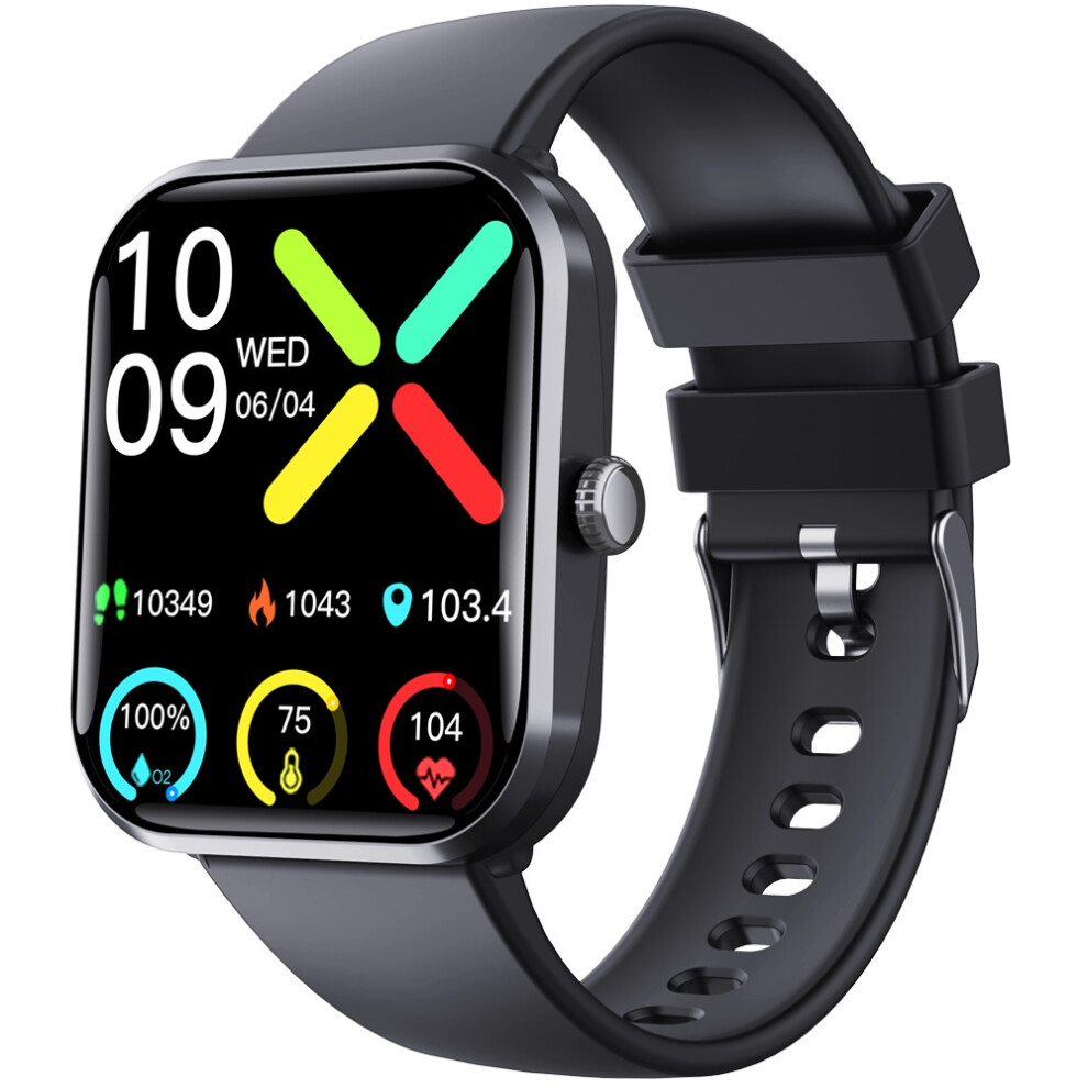 Chronus Smart Watch F96, 1.90-Inch Fitness Tracker, Calls, Heart Rate, Sleep Tracker (Black) Black 6976919863576
