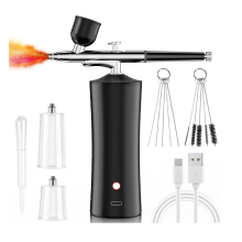 Chronus (Black) Airbrush Gun Kit with 0.3mm Nozzle and Cleaning Brush Set