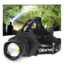 Chronus (Black) LED Headlamp - USB Rechargeable, Super Bright, 90000 Lumens, 5 Modes