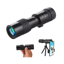 Telescopio 4K 10-300X40 mm Super Zoom con visión nocturna, a prueba de golpes, impermeable y antiniebla con soporte.