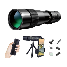 4K super teleobjektív so zoomom monokulárny ďalekohľad 10-300 x 40 mm super monokulárny ďalekohľad pre smartfóny, čierny