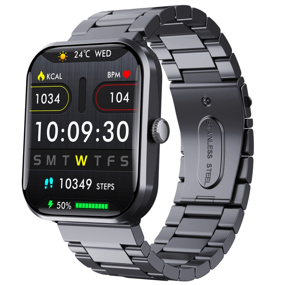 Chronus Smart Watch F96 1.90-Inch Fitness Tracker Sleep Tracker Heart Rate(Black) Black 6976919863590